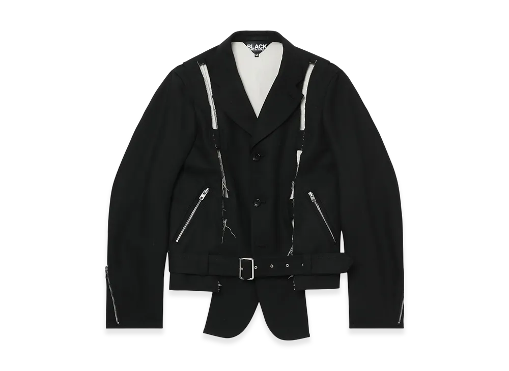 BLACK COMME des GARCONS Cut-Out Riders Jacket "Black"