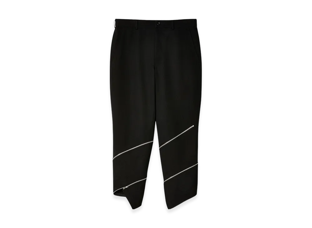 BLACK COMME des GARCONS Zip Cropped Pants "White"