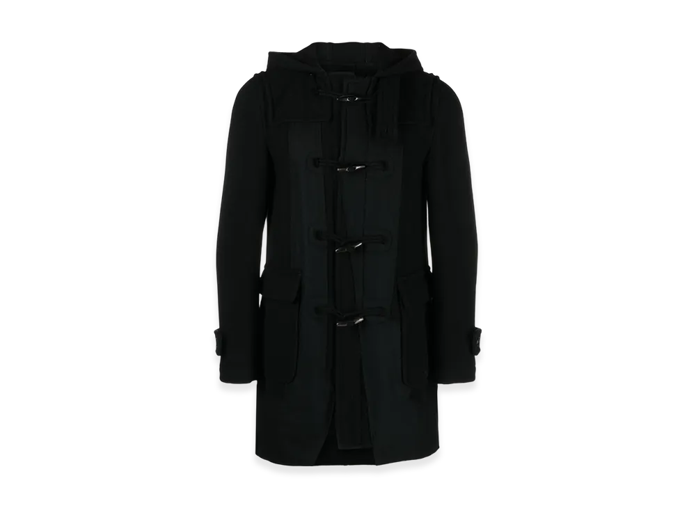 BLACK COMME des GARCONS Hooded Wool Coat "Gray"