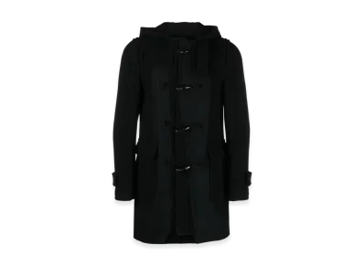 BLACK COMME des GARCONS Hooded Wool Coat "Gray"