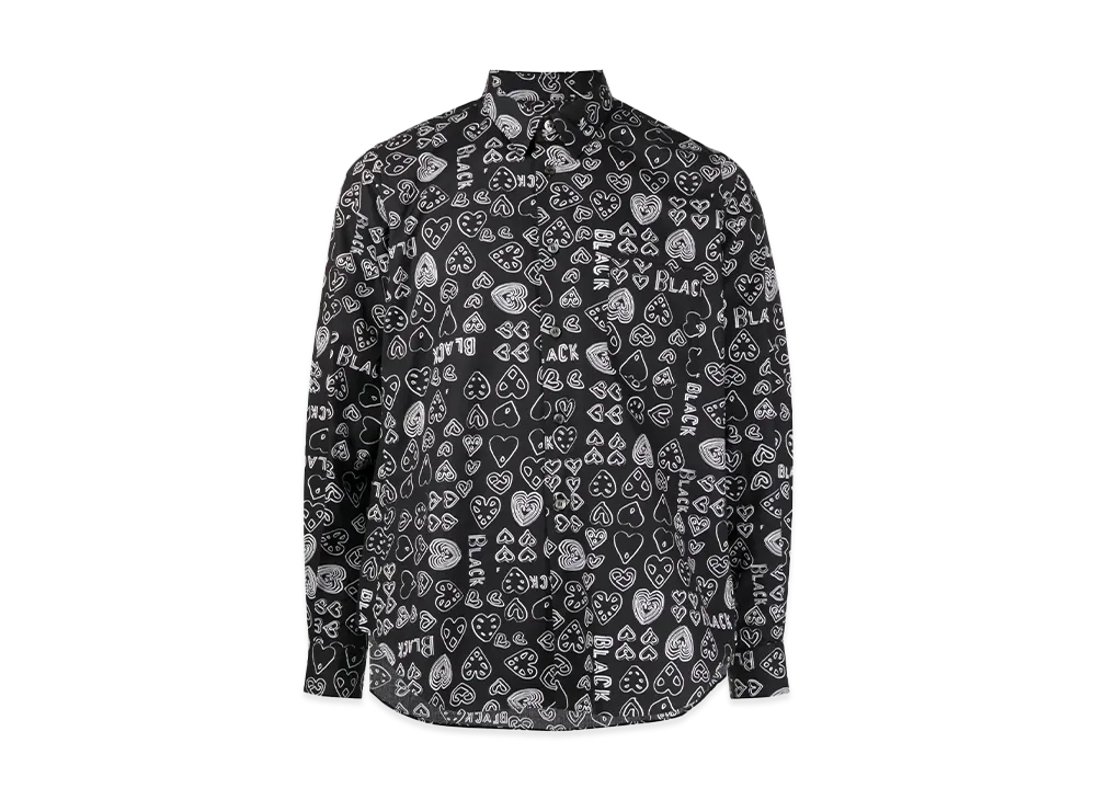 BLACK COMME des GARCONS Heart Print Shirt "White"