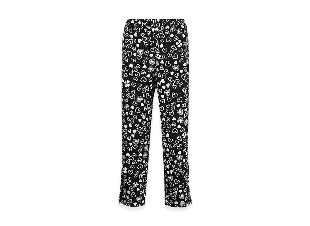 BLACK COMME des GARCONS Heart Print Cropped Pants "White"