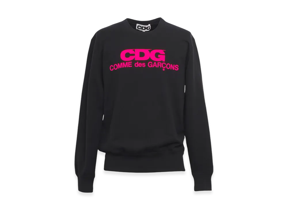 COMME des GARCONS CDG Crew Neck Sweatshirt (Pink Logo) "Black"