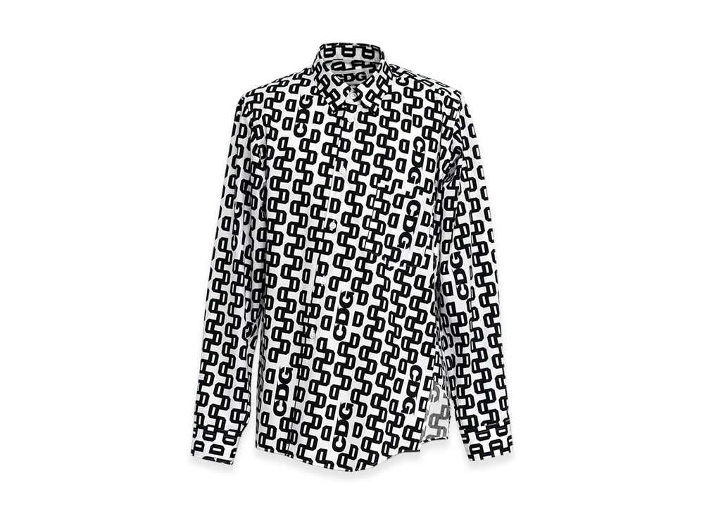 COMME des GARCONS CDG All Over Print Bias Shirt "White/Black"
