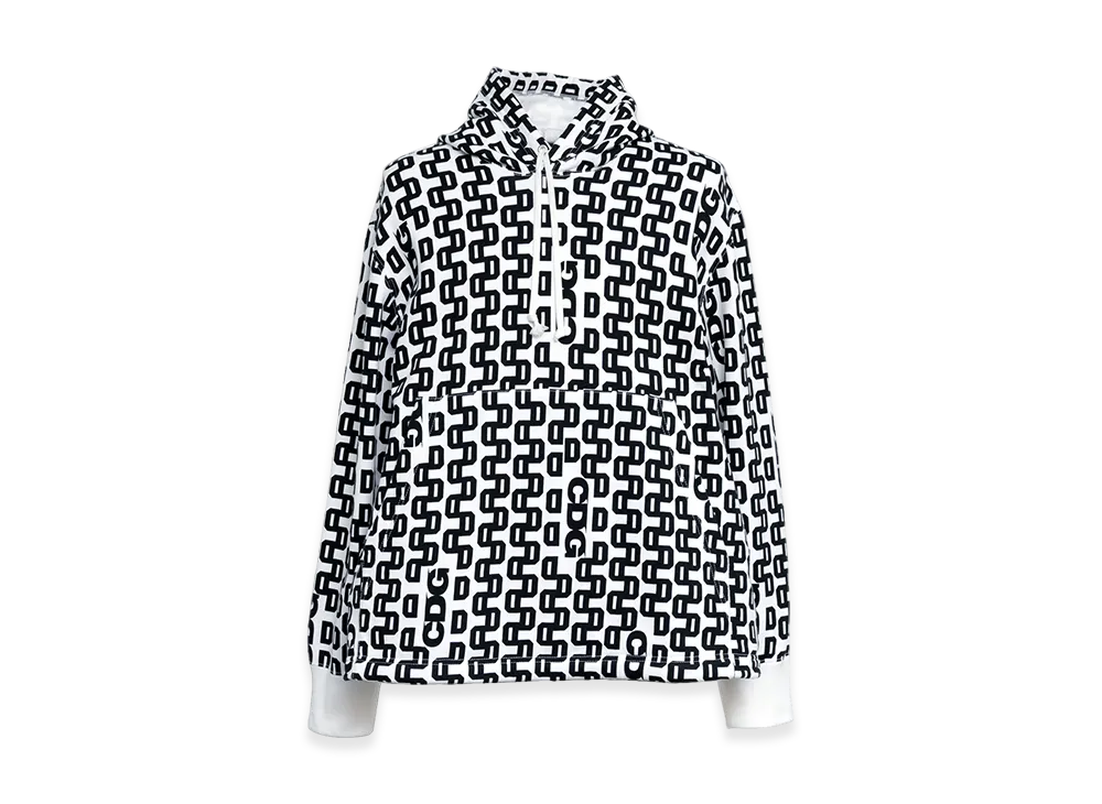 COMME des GARCONS CDG All Over Print Hoodie "White/Black"