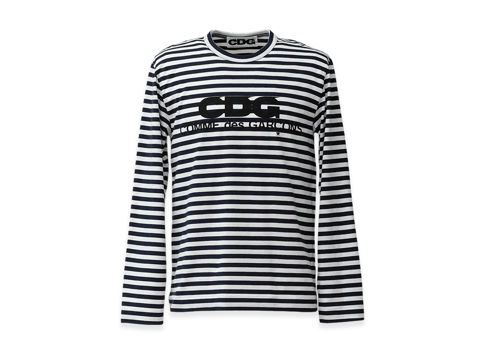 COMME des GARCONS CDG Long Sleeve T-Shirt / Stripe "Navy"