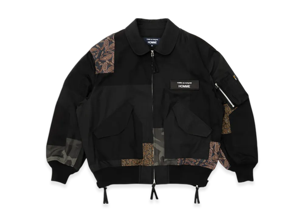 COMME des GARCONS HOMME Cotton Nylon Back Satin "Black/Mix"