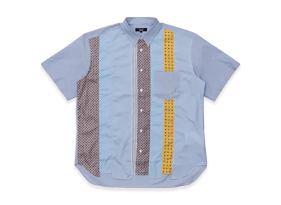 COMME des GARCONS HOMME Cotton Check Multi Fabric "White/Sax/Navy/Mix"