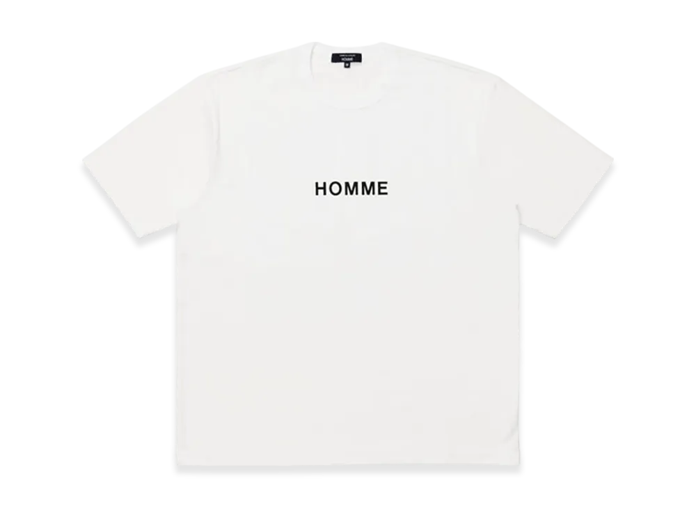 COMME des GARCONS HOMME Cotton Tight Tension Jersey Garment Print T-Shirts "White"