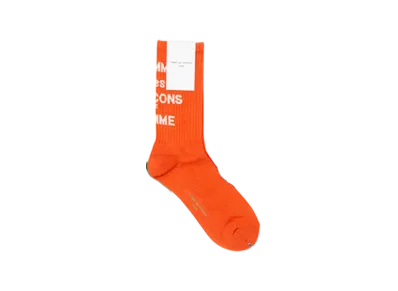 COMME des GARCONS HOMME Cotton Pile Logo Socks "Orange"