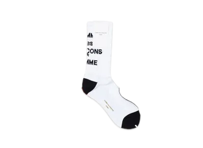 COMME des GARCONS HOMME Cotton Pile Logo Socks "White"