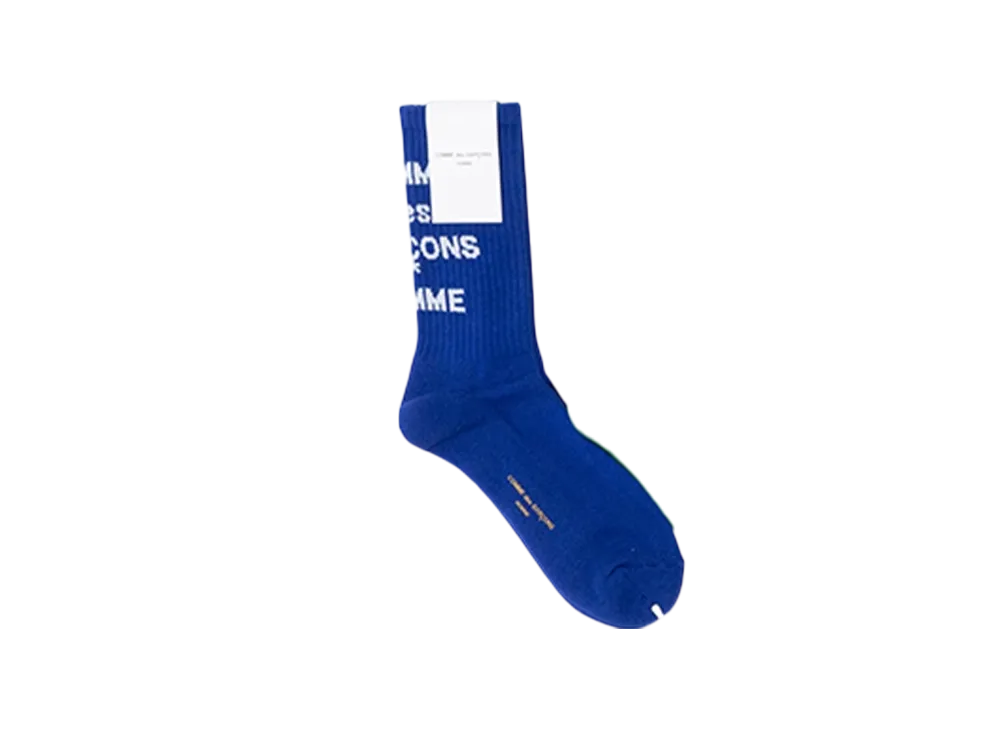 COMME des GARCONS HOMME Cotton Pile Logo Socks "Blue"