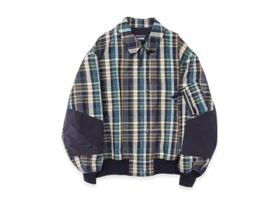 COMME des GARCONS HOMME Cotton Linen 3 Layer Check Blouson "Navycheck"