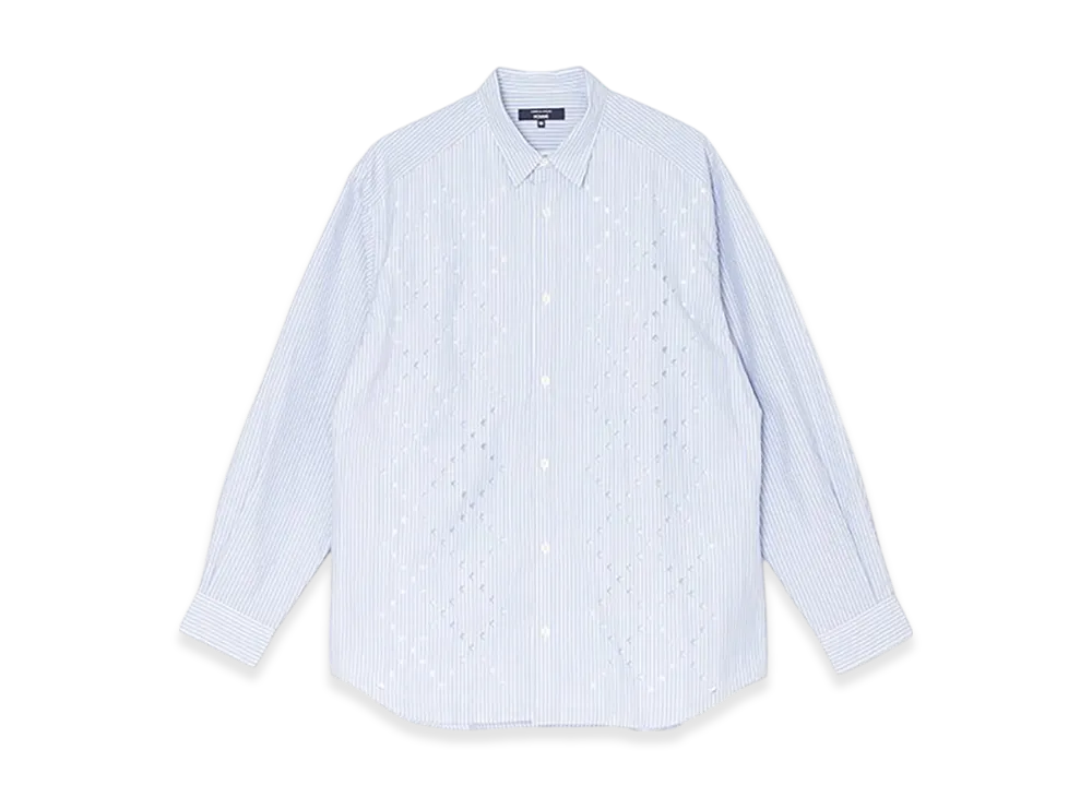 COMME des GARCONS HOMME Cotton Ester Broad Striped Shirt "Sax"
