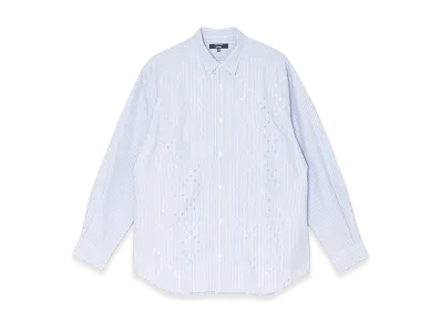 COMME des GARCONS HOMME Cotton Ester Broad Striped Shirt "Sax"