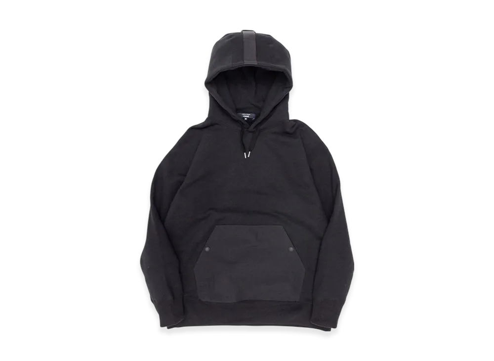 COMME des GARCONS HOMME Cotton Fleece x Nylon Tussah Hoodie "Black"