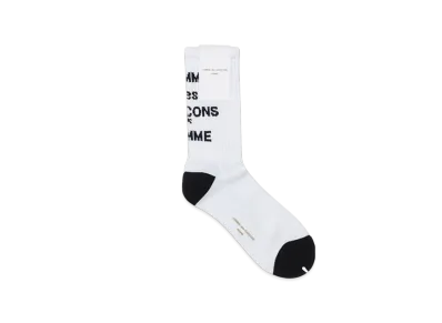 COMME des GARCONS HOMME Cotton Pile Logo Socks "White"