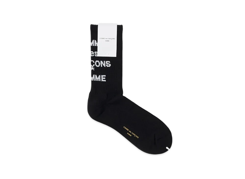 COMME des GARCONS HOMME Cotton Pile Logo Socks "Black"
