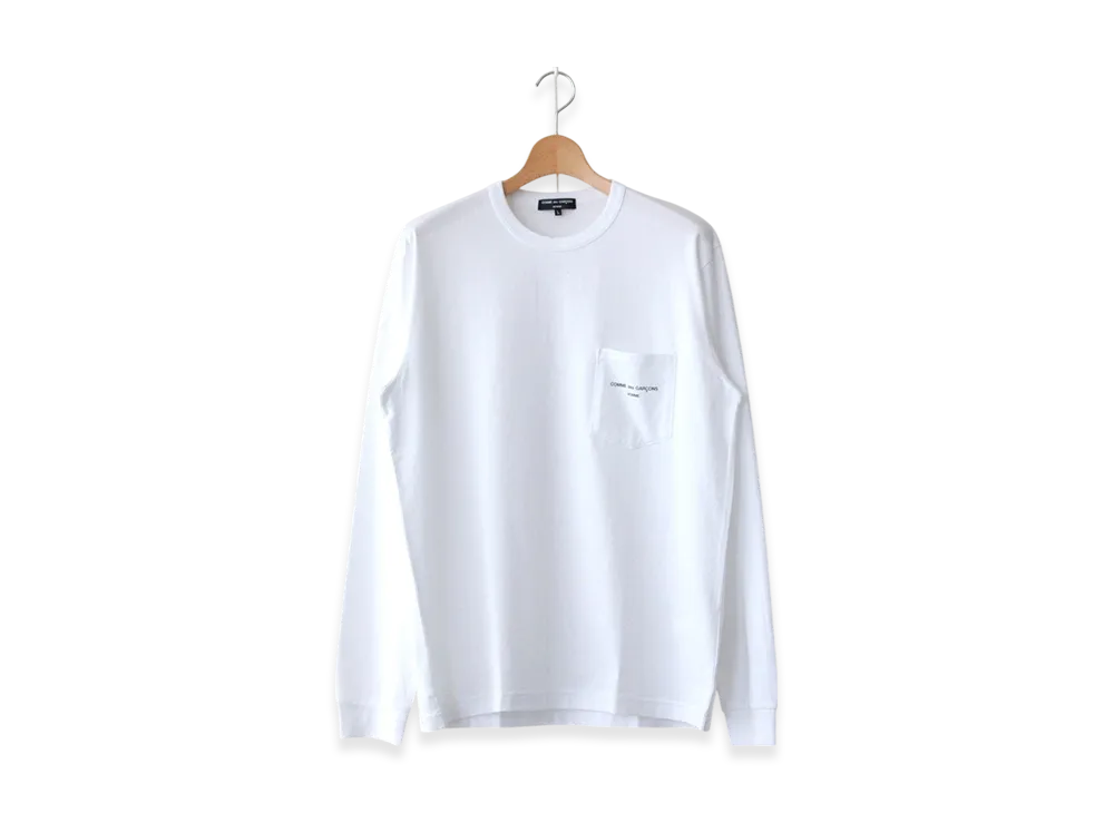 COMME des GARCONS HOMME Logo Print Long Sleeve T-shirt "White"