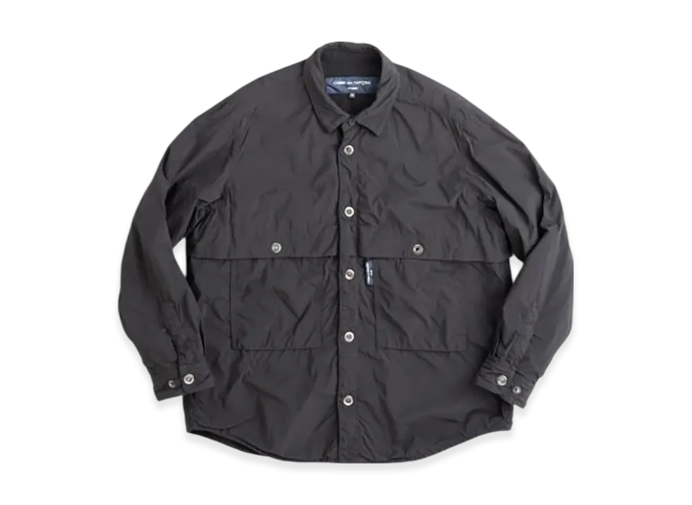COMME des GARCONS HOMME Nylon TypewriterWool Serge Shirt Jk "Black"