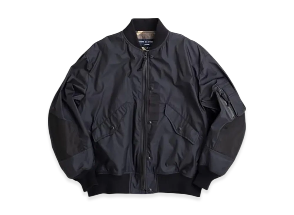 COMME des GARCONS HOMME Nylon Taffeta Flight Jk "Black"