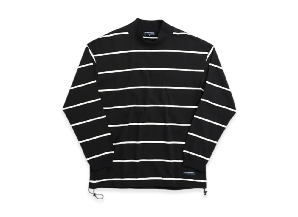 COMME des GARCONS HOMME Mock Neck Borde L/S T "Black/Gray"