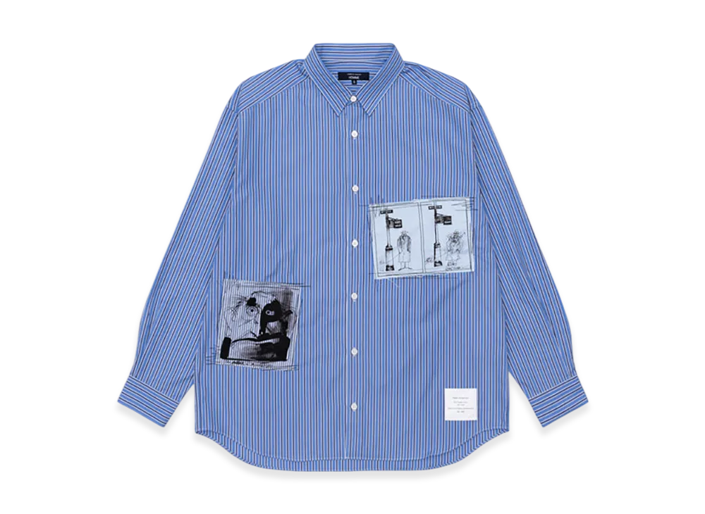 COMME des GARCONS HOMME Cotton Stripe/Cotton Stripe/Cotton Oxford MixRalph Steadman "Bl/Nvy/Wh/ Sa/"