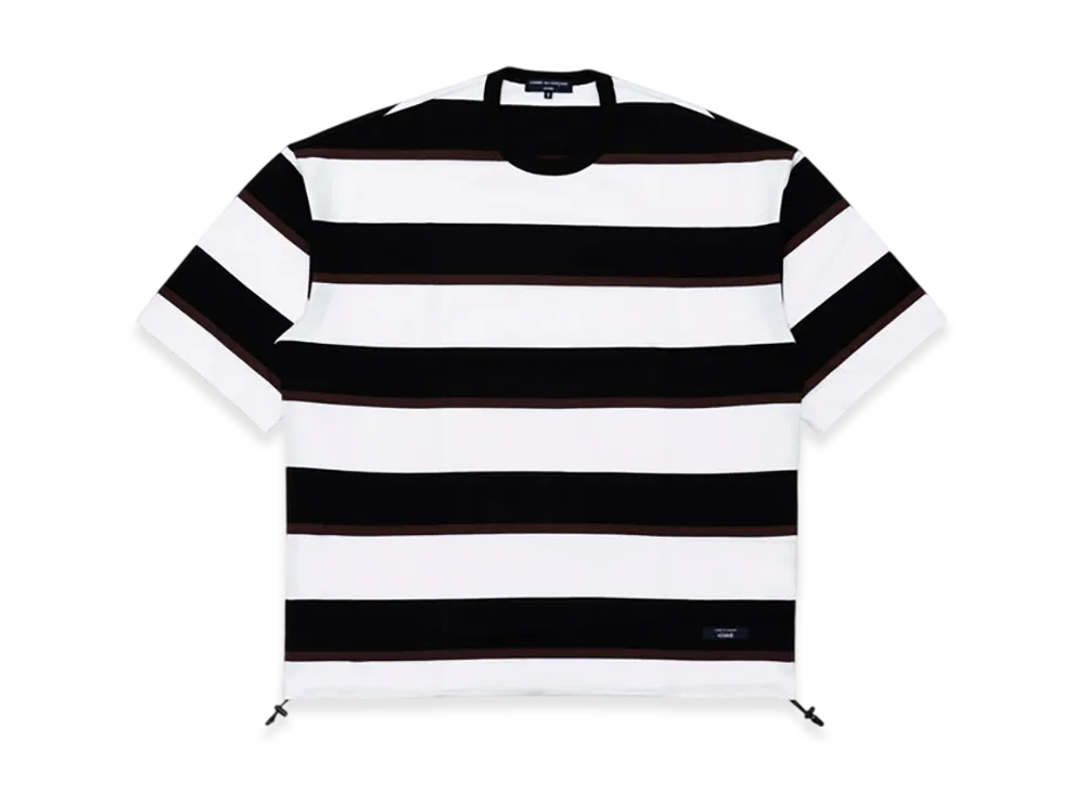 COMME des GARCONS HOMME Cotton Jersey Multi Horizontal Stripes "Blk/Brn/Wht"