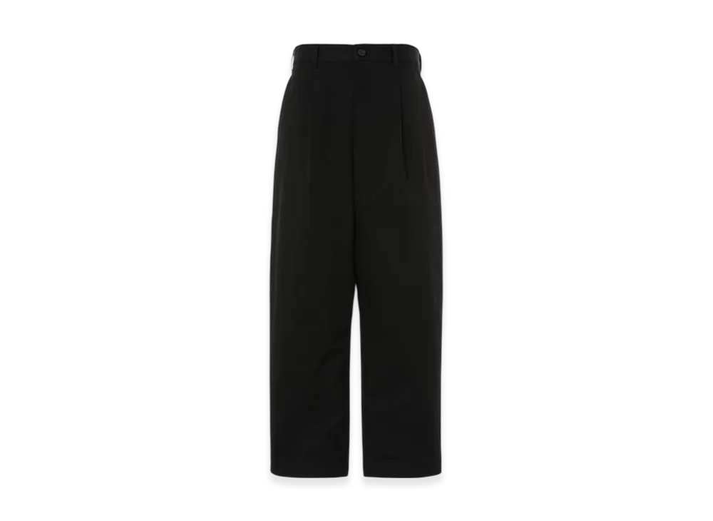 COMME des GARCONS HOMME Cotton Mura Serge Tucked Pants "Black"