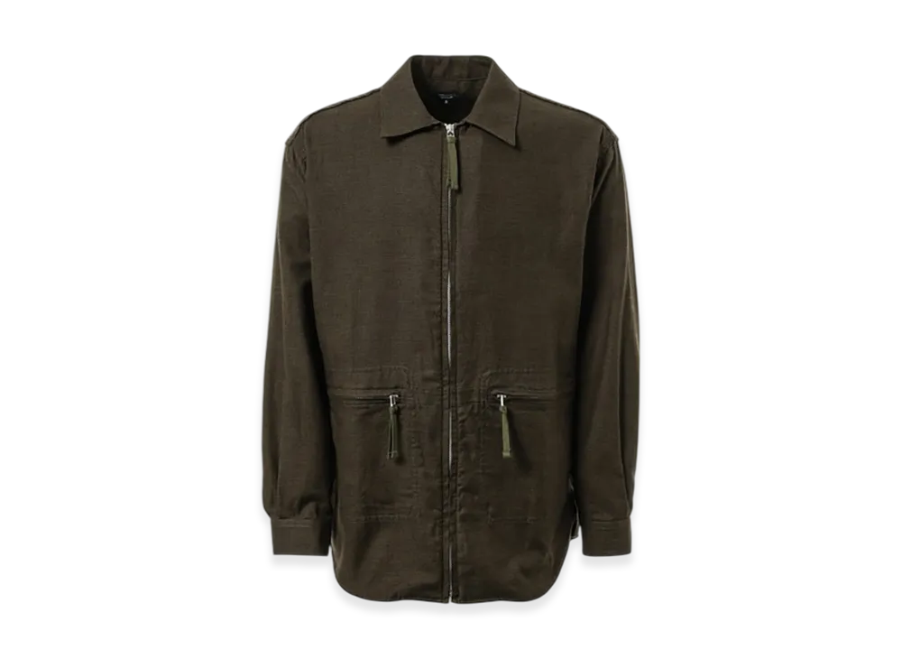 COMME des GARCONS HOMME Cotton Check Zip Shirt "Khaki"