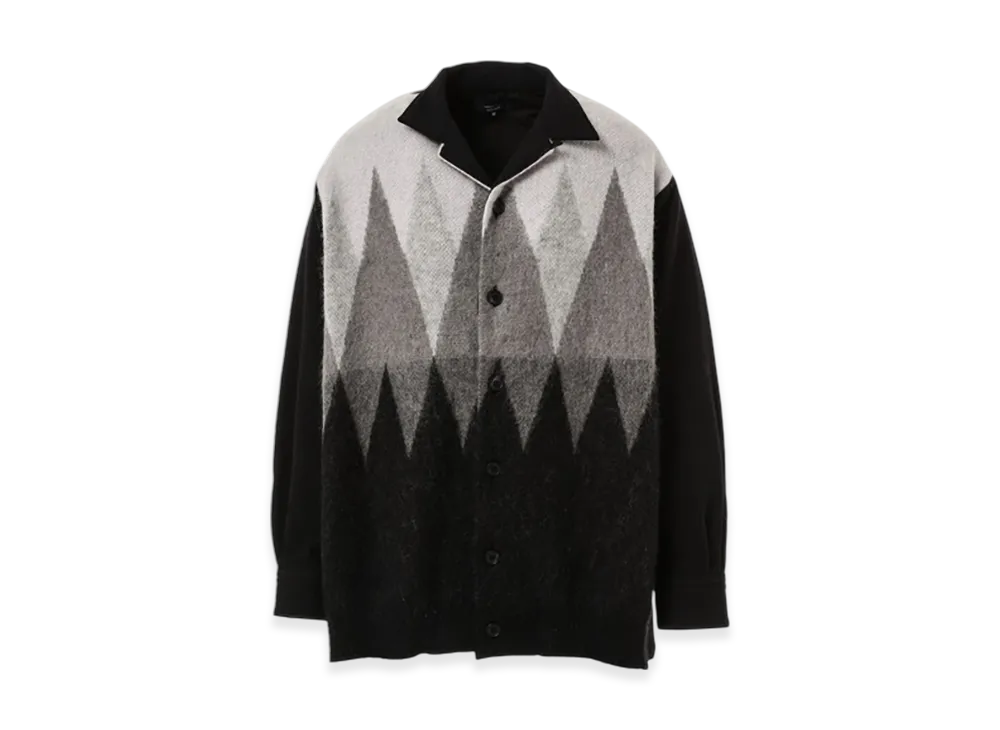 COMME des GARCONS HOMME Wool Knit Docking Shirt "Black/Grey"