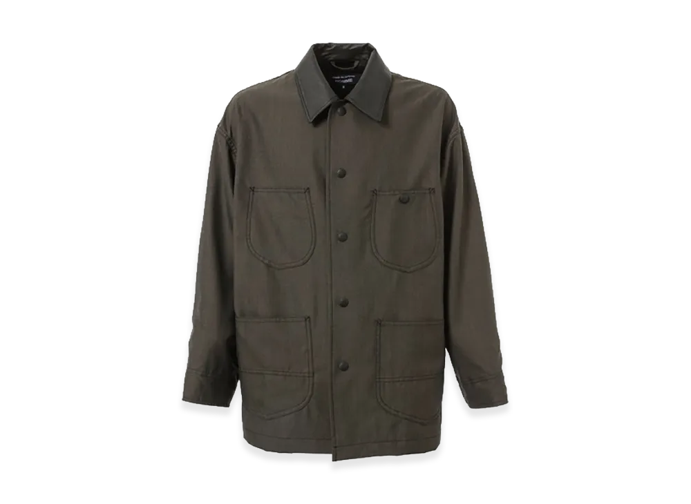 COMME des GARCONS HOMME Leather Collar Coverall Jacket "Charcoal Gray"