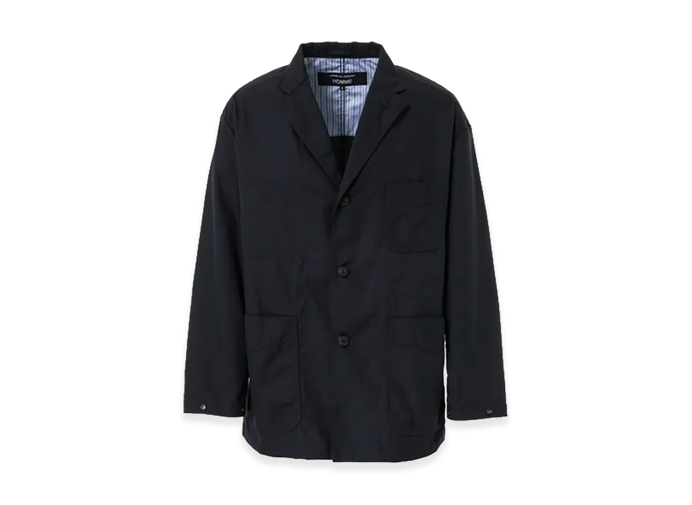 COMME des GARCONS HOMME Yarn-Dyed Polyester 3-Button Jacket "Navy"