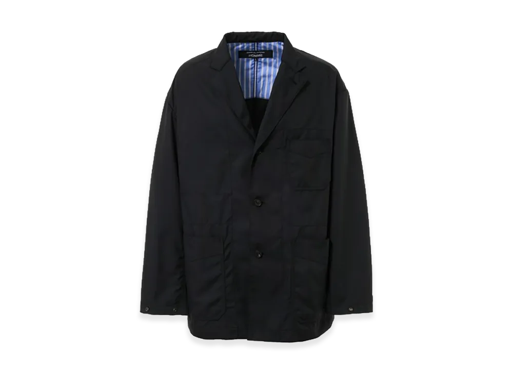 COMME des GARCONS HOMME Yarn-Dyed Polyester 3-Button Jacket "Black"