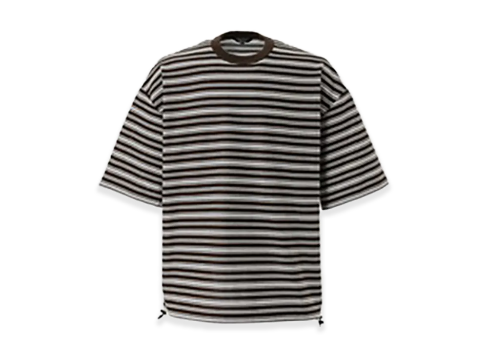 COMME des GARCONS HOMME Cotton Border Tee "White/Brown"