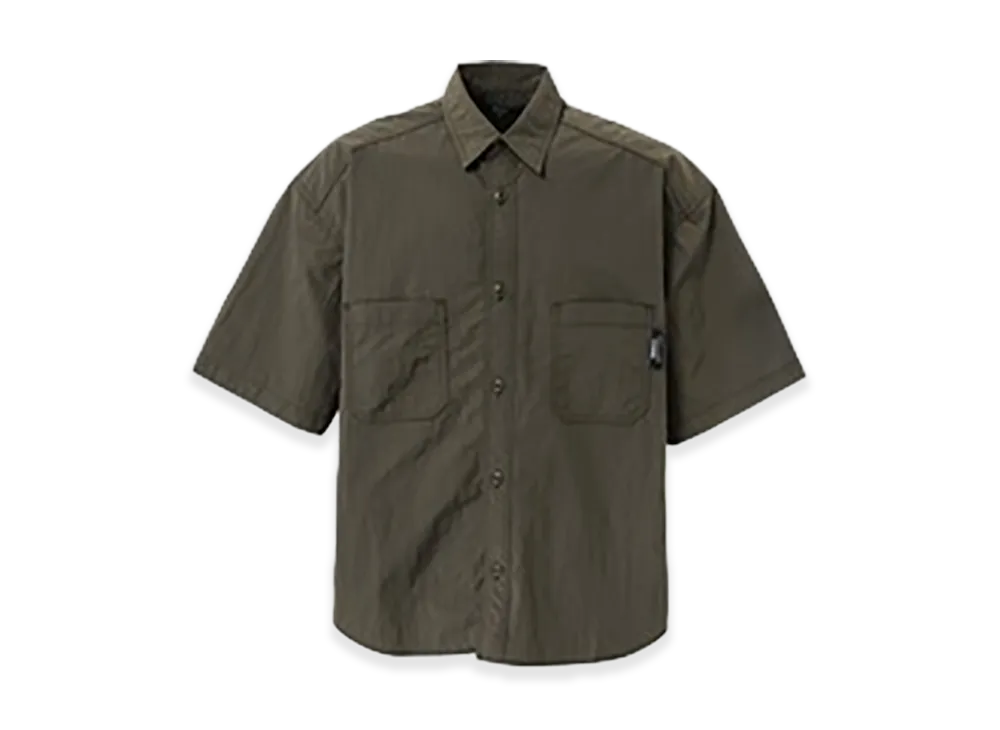 COMME des GARCONS HOMME Nylon Tusser Half Sleeve Shirt "Khaki"
