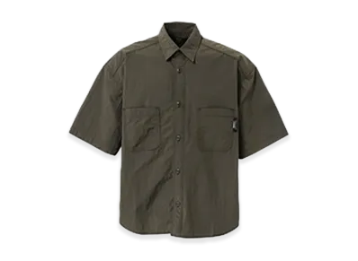 COMME des GARCONS HOMME Nylon Tusser Half Sleeve Shirt "Khaki"