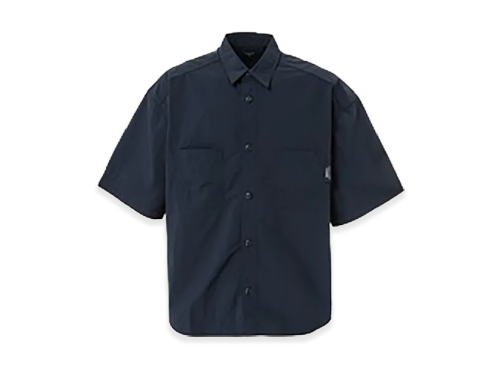 COMME des GARCONS HOMME Nylon Tusser Half Sleeve Shirt "Navy"