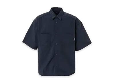 COMME des GARCONS HOMME Nylon Tusser Half Sleeve Shirt "Navy"