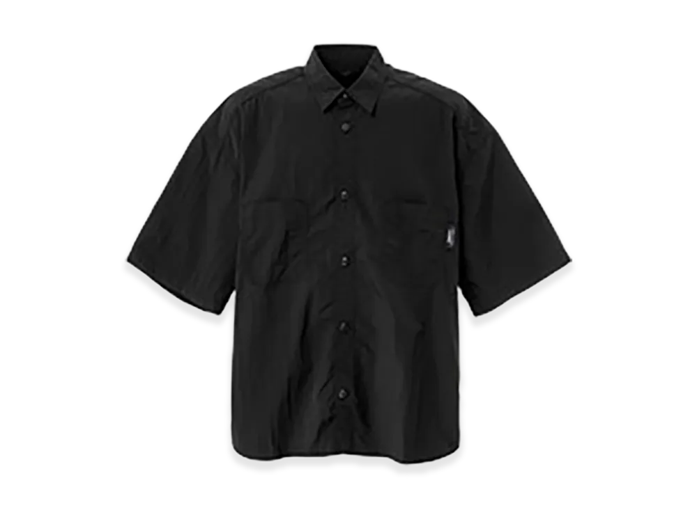 COMME des GARCONS HOMME Nylon Tusser Half Sleeve Shirt "Black"