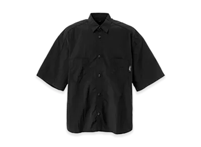 COMME des GARCONS HOMME Nylon Tusser Half Sleeve Shirt "Black"