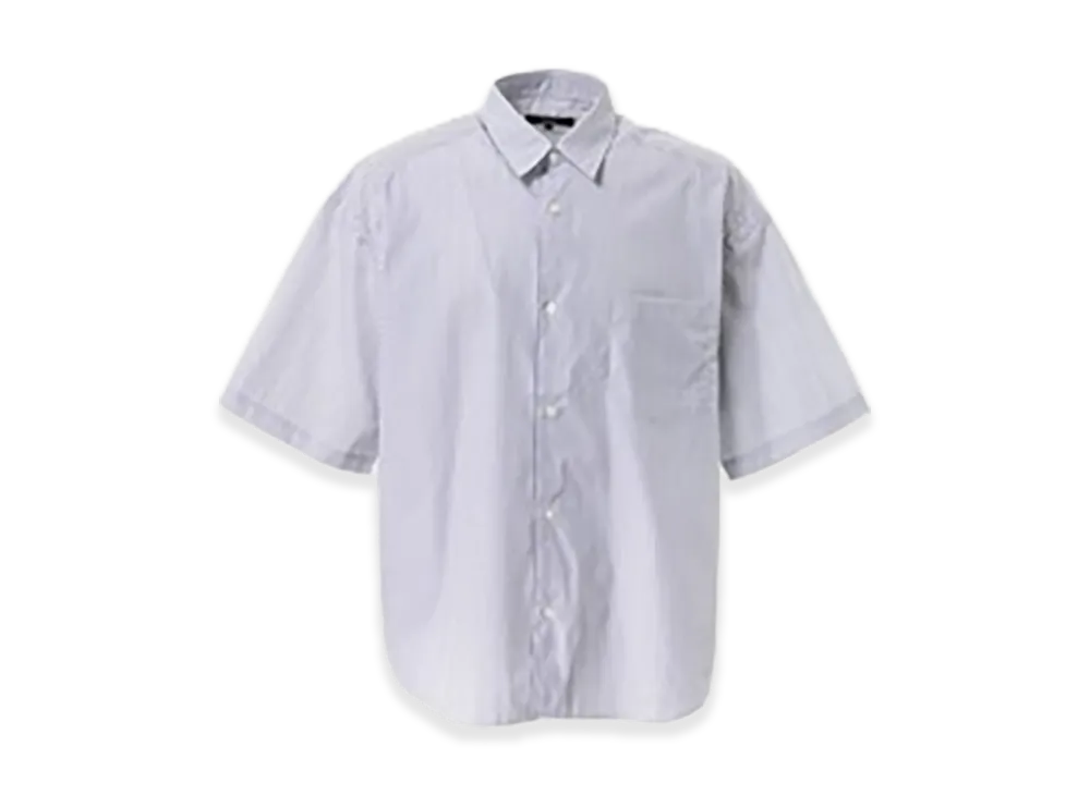 COMME des GARCONS HOMME Cotton Stripe Half Sleeve Shirt "White/Navy"