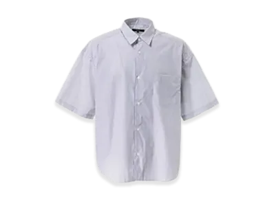 COMME des GARCONS HOMME Cotton Stripe Half Sleeve Shirt "White/Navy"