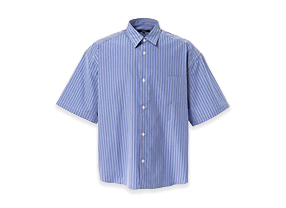 COMME des GARCONS HOMME Cotton Stripe Half Sleeve Shirt "White"