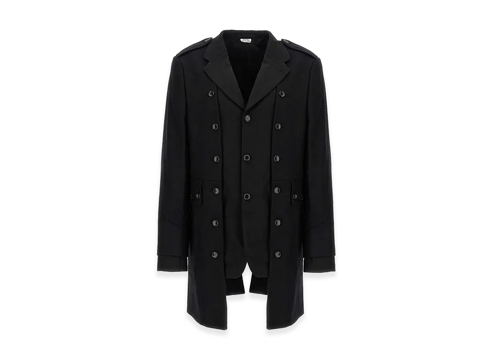 COMME des GARCONS HOMME Wool Melton X Nylon Quilting Duffle Coat