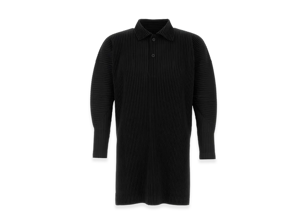 COMME des GARCONS HOMME Polyester Long Sleeve Polo Shirt "Black"