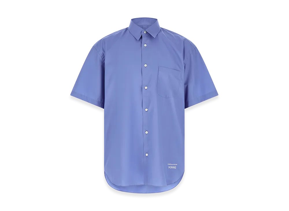 COMME des GARCONS HOMME Logo Embroidery Short Sleeve Shirt "Blue"