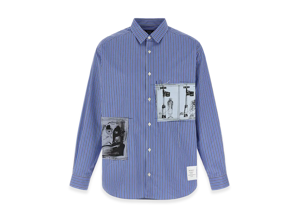 COMME des GARCONS HOMME Patch Striped Shirt "Blue"