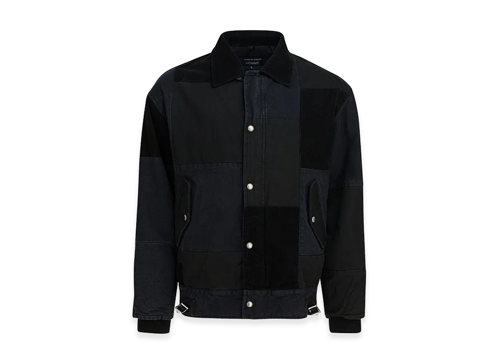 COMME des GARCONS HOMME Jacket With Tone-On-Tone Patchwork "Black"