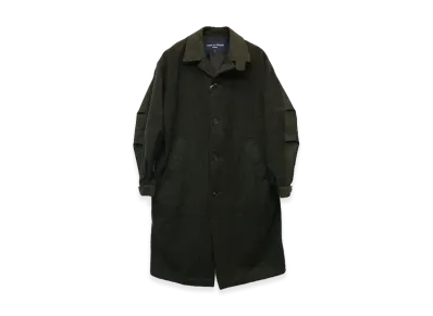 COMME des GARCONS HOMME Wool Tweed Herringbone Shrunk x Polyester Wool Herringbone x Cotton Nylon Tussah Coat "Khaki"